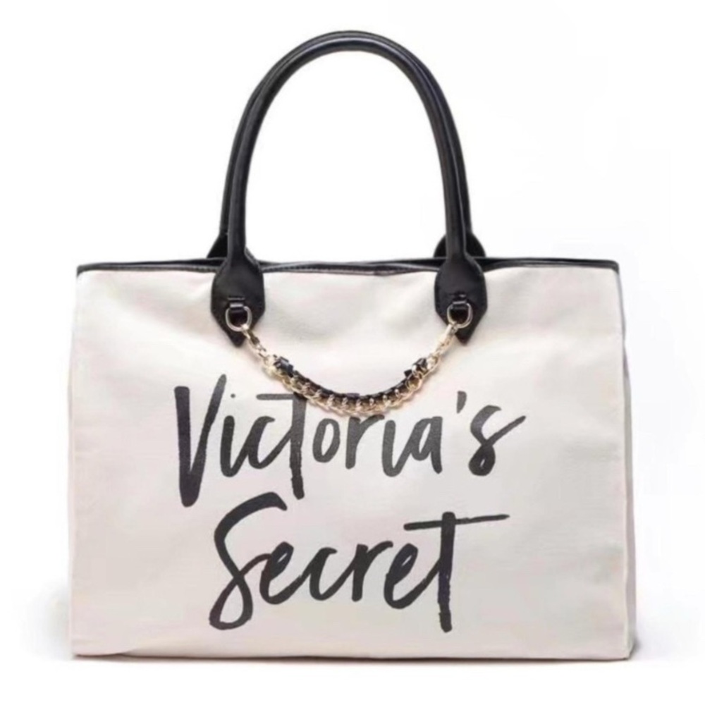 Victoria's Secret Black and White Tote Bag - Picture 1 of 5